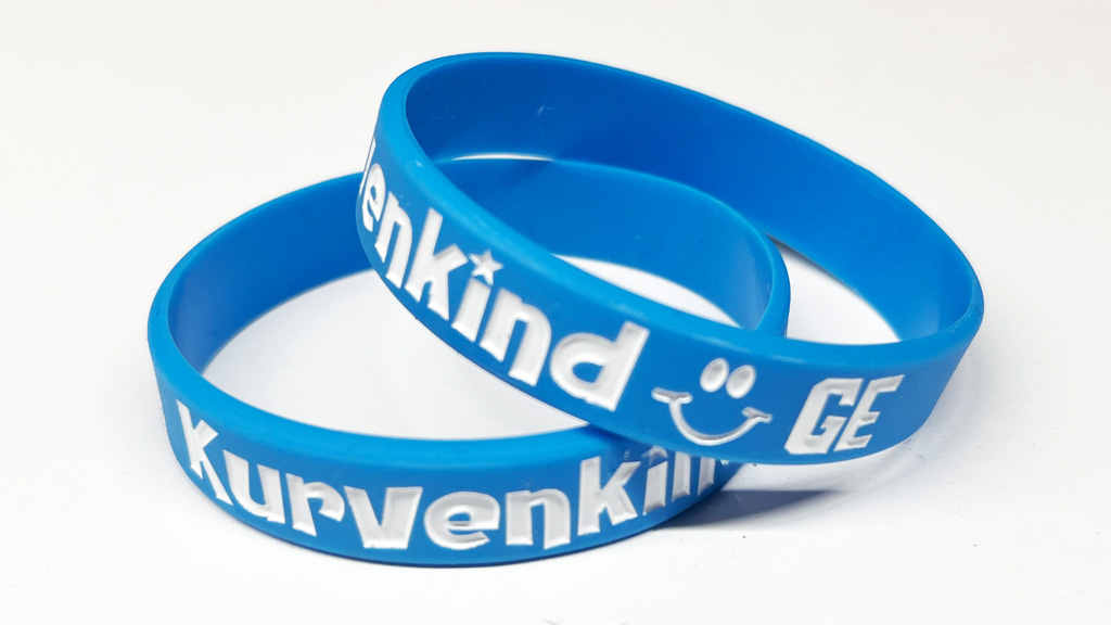 Silikonarmband - Kurvenkind blau